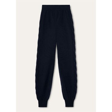 Loro Piana - Napier Trousers Baby Cash Gg 5, Woman, Blue Navy, Size: 38