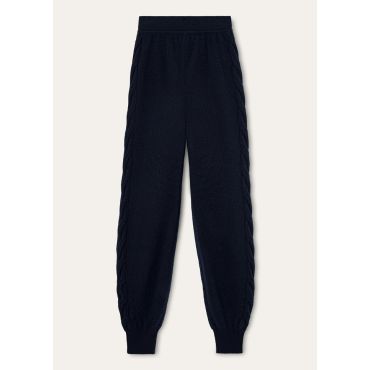 Loro Piana - Napier Trousers Baby Cash Gg 5, Woman, Blue Navy, Size: 38
