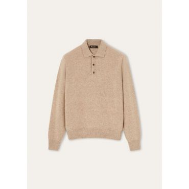 Loro Piana - Drumoak Polo Wool Gg 7, Man, Claywood, Size: 52