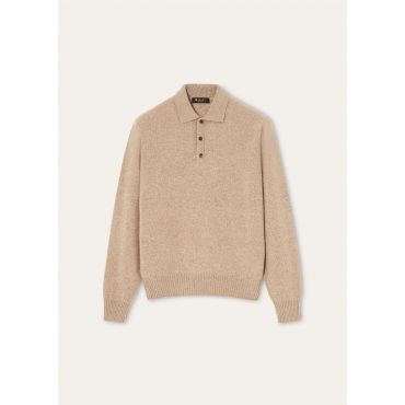 Loro Piana - Drumoak Polo Wool Gg 7, Man, Claywood, Size: 52
