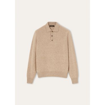 Loro Piana - Drumoak Polo Wool Gg 7, Man, Claywood, Size: 52