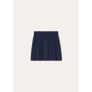 Loro Piana - Ingrid Skort Techno Wool Bistretch Rain, Woman, Nordic Ocean, Size: 38