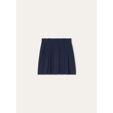 Loro Piana - Ingrid Skort Techno Wool Bistretch Rain, Woman, Nordic Ocean, Size: 38
