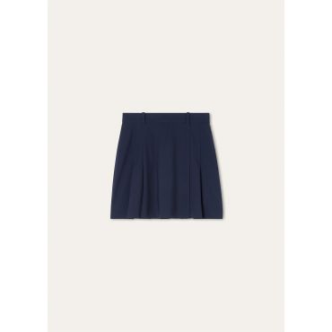 Loro Piana - Ingrid Skort Techno Wool Bistretch Rain, Woman, Nordic Ocean, Size: 38