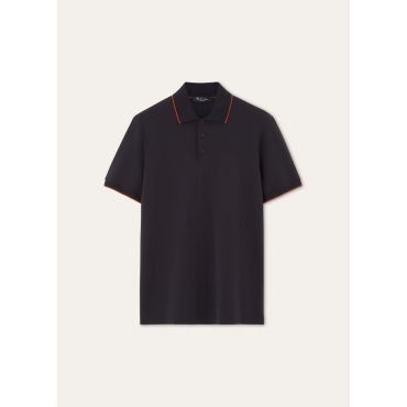 Loro Piana - Par Polo Technical Pique, Man, Indigo Eclipse, Size: XS