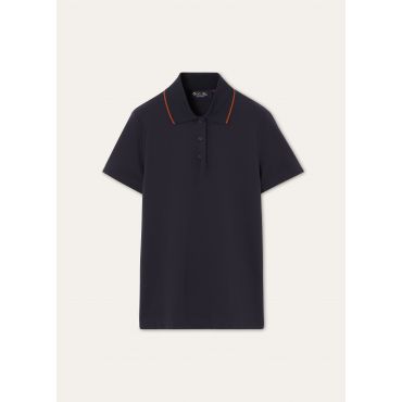Loro Piana - Par Polo Technical Pique, Woman, Indigo Eclipse, Size: M