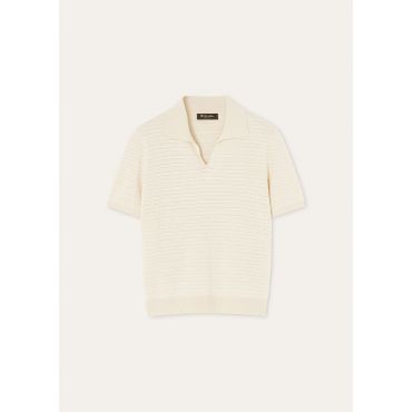 Loro Piana - Touch Royal Lightness Ss Polo Wool Silk Gg 18, Woman, Creamy Vanilla, Size: 46