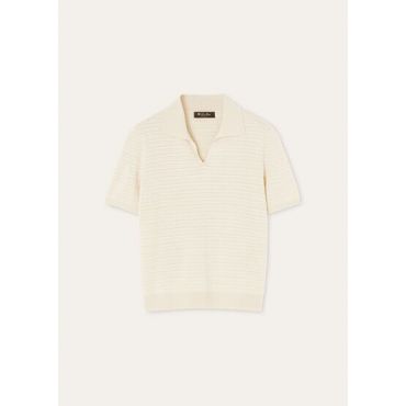 Loro Piana - Touch Royal Lightness Ss Polo Wool Silk Gg 18, Woman, Creamy Vanilla, Size: 46