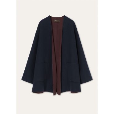 Loro Piana - Murray Sb Coat Only Double Bicolor, Woman, Blue Navy, Size: 40