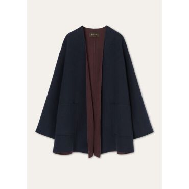 Loro Piana - Murray Sb Coat Only Double Bicolor, Woman, Blue Navy, Size: 40