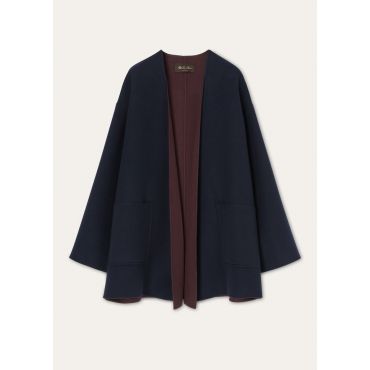 Loro Piana - Murray Sb Coat Only Double Bicolor, Woman, Navy Blue, Size: 40