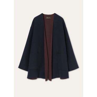 Loro Piana - Murray Sb Coat Only Double Bicolor, Woman, Blue Navy, Size: 40