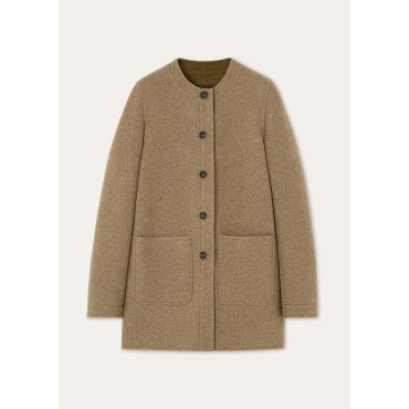 Loro Piana - Kiri Sb Coat Baby Royal Double, Woman, Wood Grain Melange, Size: 44