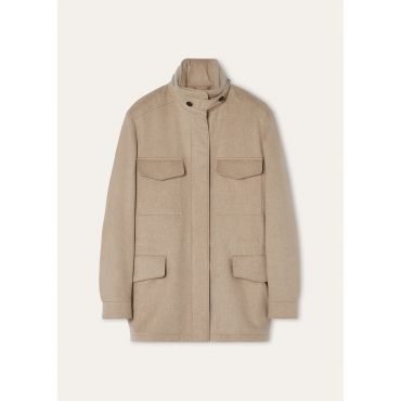 Loro Piana - Traveller Field Jacket Cash Storm, Woman, Cambridge Mélange, Size: 44