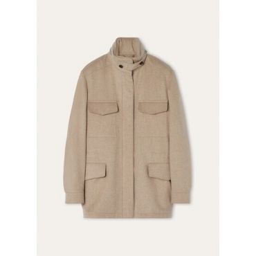 Loro Piana - Traveller Field Jacket Cash Storm, Woman, Cambridge Mélange, Size: 44