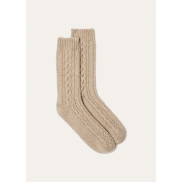 Loro Piana - Eyre Socks Baby Cash Gg 7, Woman, Praline BrownMelange, Size: L