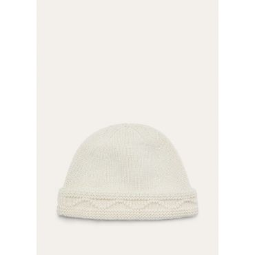 Loro Piana - Carezza Beanie Cash Gg 3, Woman, White Snow, Size: S