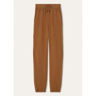 Loro Piana - Vicuna Treccia Trousers Gg 14, Woman, Natural Dark Vicuna, Size: 42