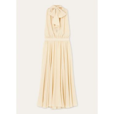 Loro Piana - Nena Dress Plumetis, Woman, Creamy Vanilla, Size: 40