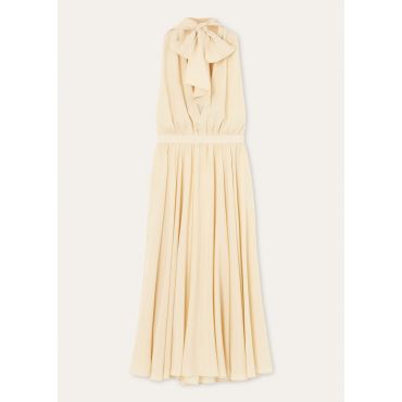 Loro Piana - Nena Dress Plumetis, Woman, Creamy Vanilla, Size: 36