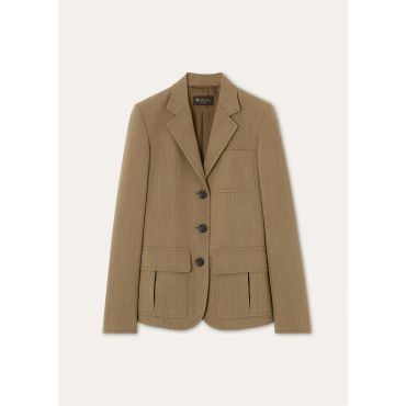 Loro Piana - Dyonne Sb Jacket Cover Wool, Woman, Tundra Soil, Size: 40