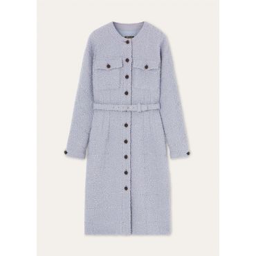 Loro Piana - Manon Dress Boucle' Alpaca, Woman, Lilac Frost, Size: 48