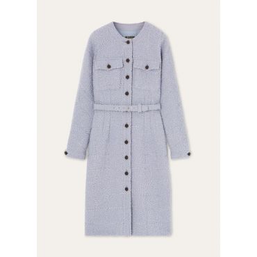Loro Piana - Manon Dress Boucle' Alpaca, Woman, Lilac Frost, Size: 40
