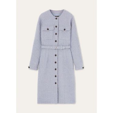 Loro Piana - Manon Dress Boucle' Alpaca, Woman, Lilac Frost, Size: 48