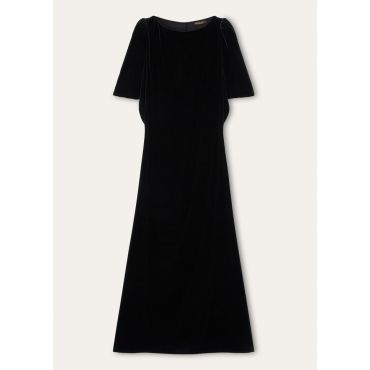 Loro Piana - Laine Dress Silk Velvet, Woman, Caramel Syrup, Size: 44