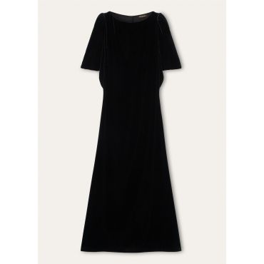 Loro Piana - Laine Dress Silk Velvet, Woman, Caramel Syrup, Size: 44