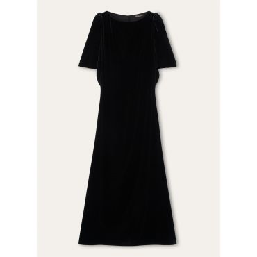 Loro Piana - Laine Dress Silk Velvet, Woman, Caramel Syrup, Size: 44