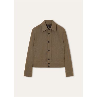 Loro Piana - Colin Blouson Jaspe' Cavalry Storm, Man, Shady Green, Size: 48