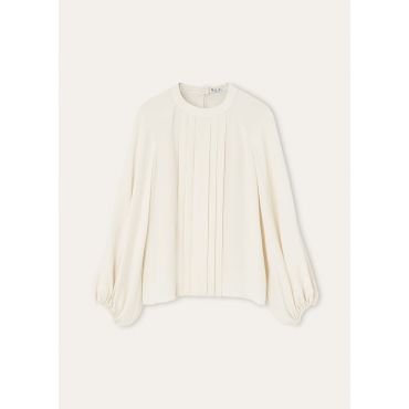 Loro Piana - Martine Shirt Cady Georgette, Woman, Gneiss Grey, Size: 38