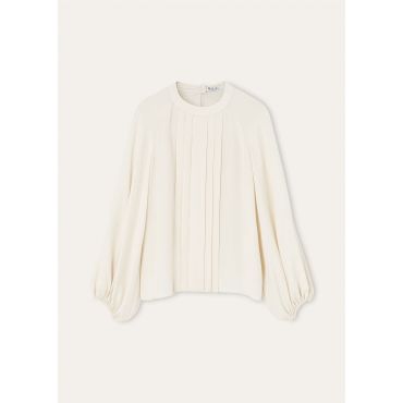 Loro Piana - Martine Shirt Cady Georgette, Woman, Gneiss Grey, Size: 38