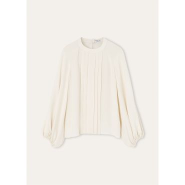 Loro Piana - Martine Shirt Cady Georgette, Woman, Gneiss Grey, Size: 38