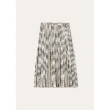 Loro Piana - Clea Short Skirt Loro Piana Chaco Silk Twill, Woman, Ivory Green Red, Size: 42