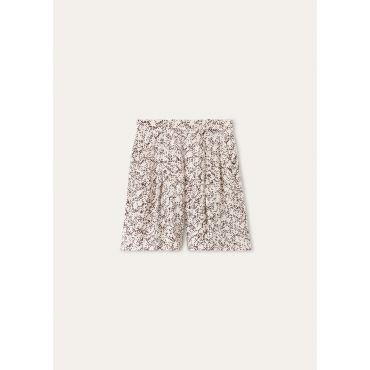 Loro Piana - Combray Bermuda Piot Fireworks Linen, Woman, White/Cherry Wine, Size: 44