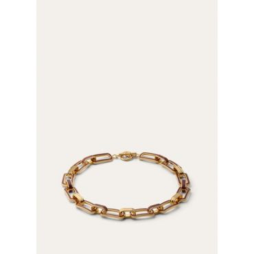 Loro Piana - Link Chain Necklace With Enamel, Woman, Sun Gold/Deep Kummel, Size: NR