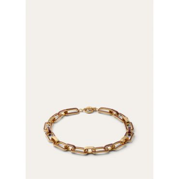 Loro Piana - Link Chain Necklace With Enamel, Woman, Sun Gold/Deep Kummel, Size: NR