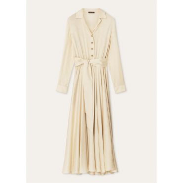 Loro Piana - Nevis Dress Cardo Veneziano Ajoure', Woman, Creamy Vanilla, Size: 36