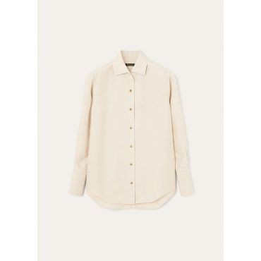 Loro Piana - Dunia Shirt Silk Cloth, Woman, Milk Amber, Size: 46