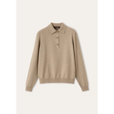 Loro Piana - Classic Baby Cash Polo Gg 12, Woman, Praline BrownMelange, Size: 38