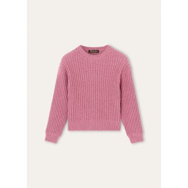 Loro Piana - Raindrop Crewneck Sweater Cotton Cash Gg 7, Pink/Dark Pink, Size: 12