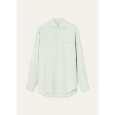 Loro Piana - Andre' Shirt Porcelain Silk, Woman, Pale Leaf, Size: 44