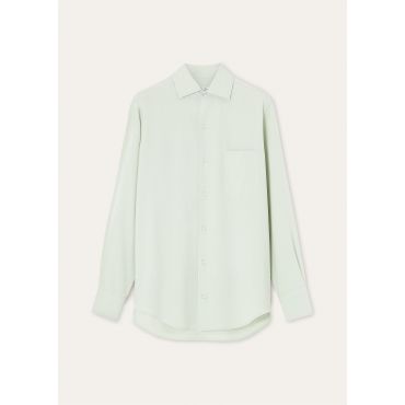 Loro Piana - Andre' Shirt Porcelain Silk, Woman, Pale Leaf, Size: 44
