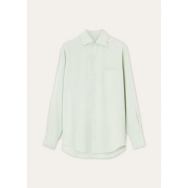 Loro Piana - Andre' Shirt Porcelain Silk, Woman, Pale Leaf, Size: 44