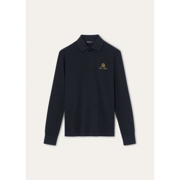 Loro Piana - Azeglio Ls Polo Comfort Pique Cotton, Man, Navy Blue, Size: XL