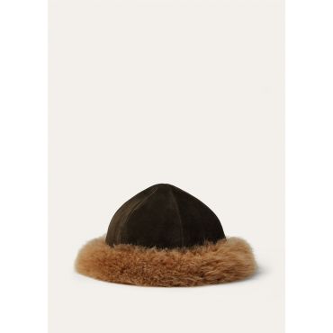Loro Piana - Kyle Hat Suede Alpaca Huacaya, Woman, Woodland Fern, Size: S