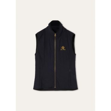 Loro Piana - Ivory Padded Vest Bristol Bistretch Graphene Pr, Woman, Blue Glacier, Size: 40