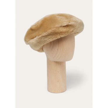 Loro Piana - Selena Hat Merino Shearling, Woman, Pine Nuts, Size: S